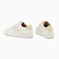 Baskets Eclair Vicky Blanc Et Vert Amande A Scratchs