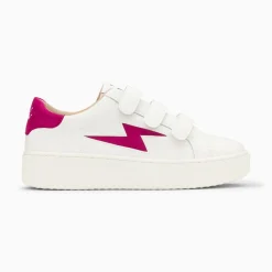 Baskets Eclair Vicky Blanc Et Fuchsia A Scratchs