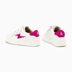 Baskets Eclair Vicky Blanc Et Fuchsia A Scratchs