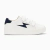 Baskets Eclair Vicky Blanc Et Marine A Scratchs