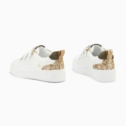 Baskets Eline Blanc Et Or Paillete A Scratchs
