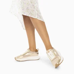 Baskets Emma Or Et Beige A Semelle Oversize