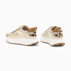 Baskets Emma Or Et Beige A Semelle Oversize