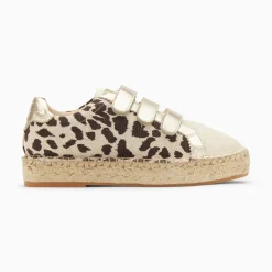 Baskets Espadrilles Alyssa Leopard Et Or A Scratchs