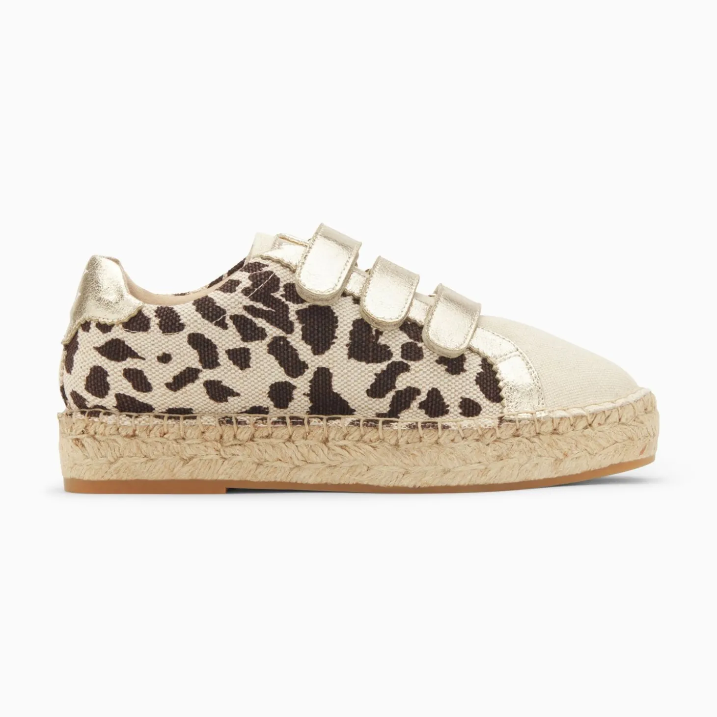 Baskets Espadrilles Alyssa Leopard Et Or A Scratchs