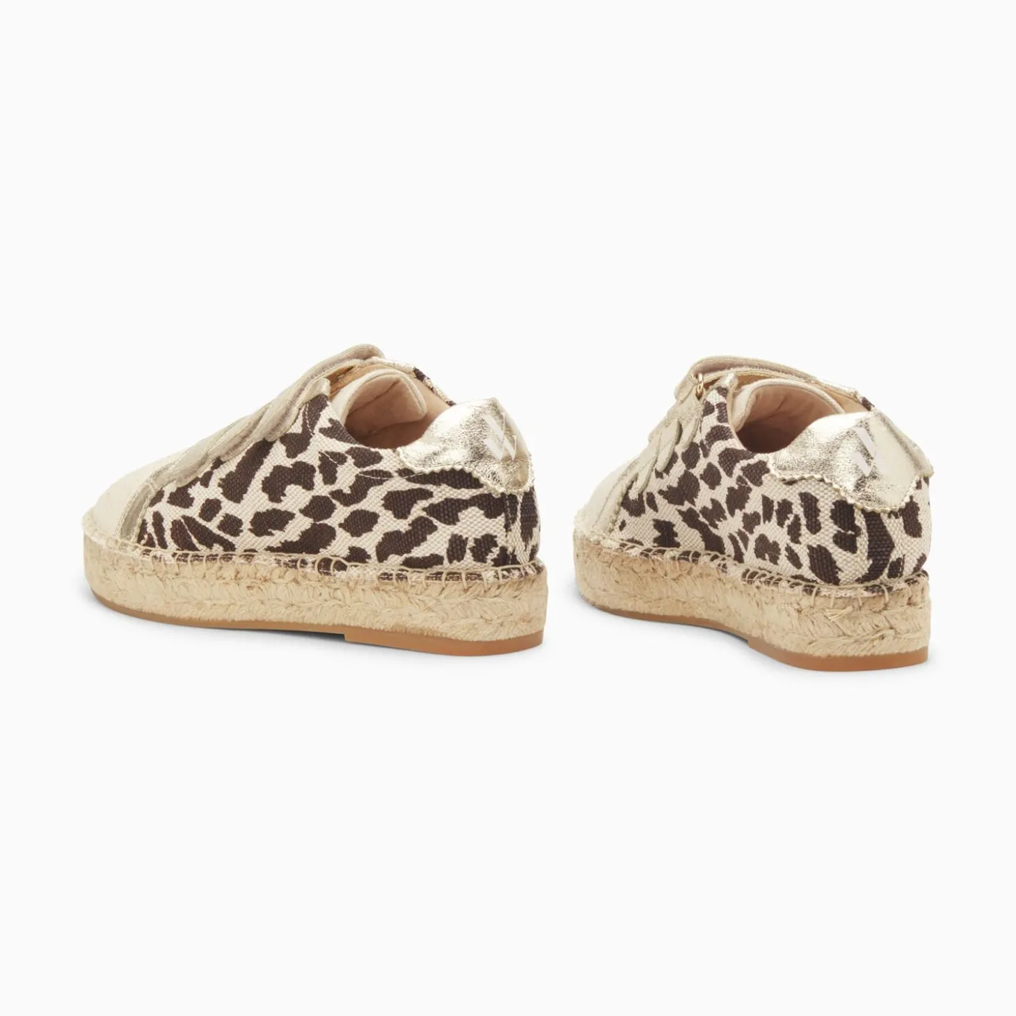 Baskets Espadrilles Alyssa Leopard Et Or A Scratchs