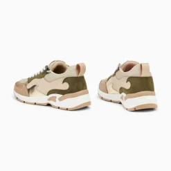 Baskets Flamme Arya Beige Et Kaki