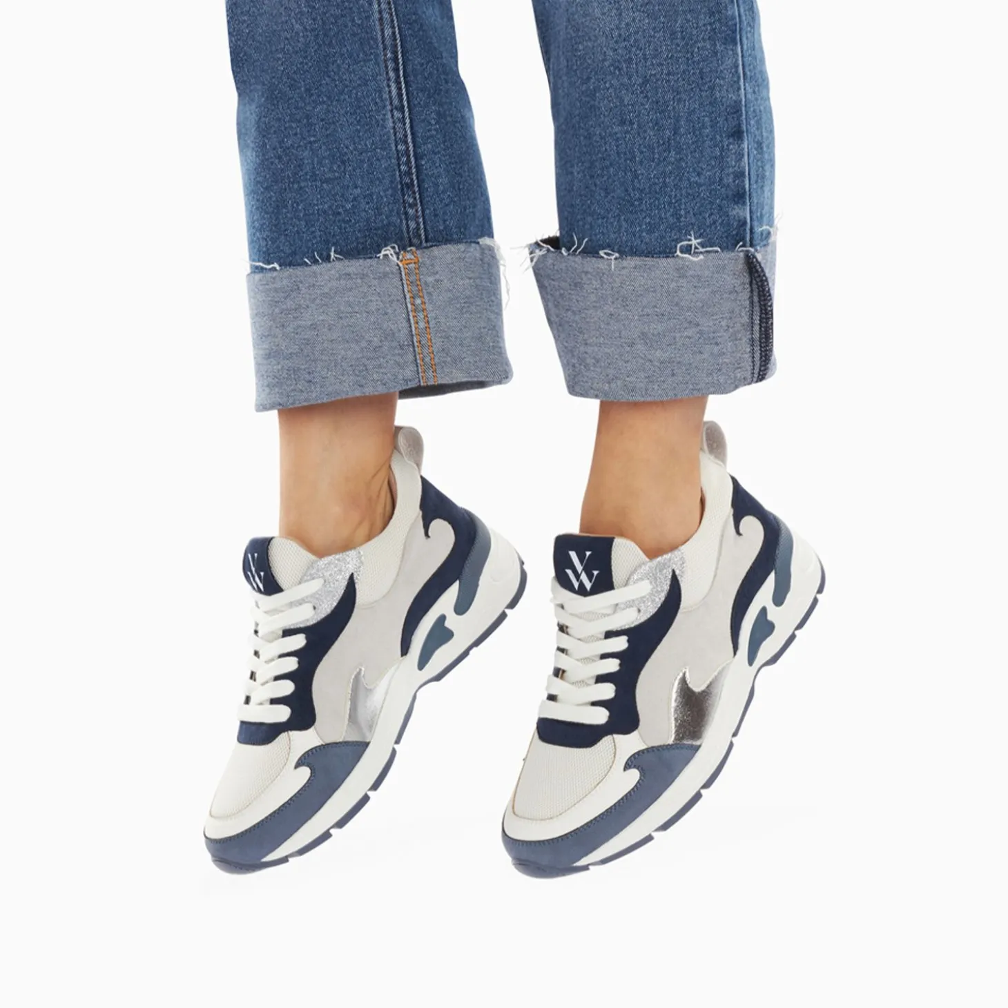 Baskets Flamme Arya Gris Et Bleu