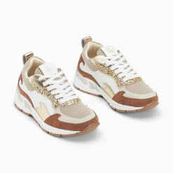 Baskets Flamme Juliette Blanc Et Camel