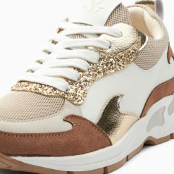 Baskets Flamme Juliette Blanc Et Camel