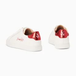 Baskets Isabella Blanc Et Rouge A Lacets