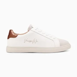 Baskets Isabella Blanc Et Bronze A Lacets