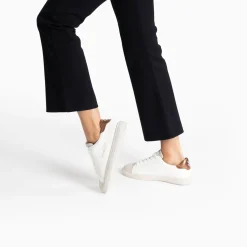 Baskets Isabella Blanc Et Bronze A Lacets