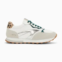Baskets Jade Argent Et Vert A Semelle Running
