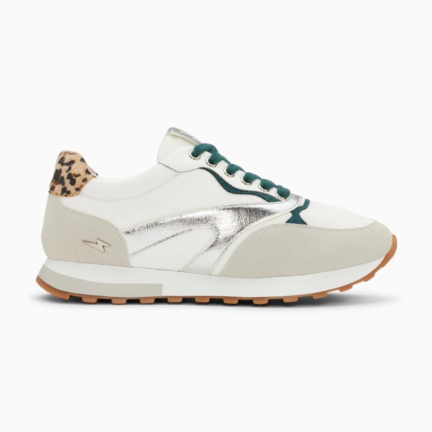 Baskets Jade Argent Et Vert A Semelle Running