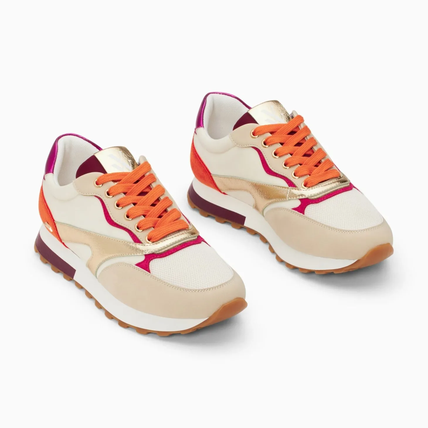 Baskets Jade Or Et Orange A Semelle Running