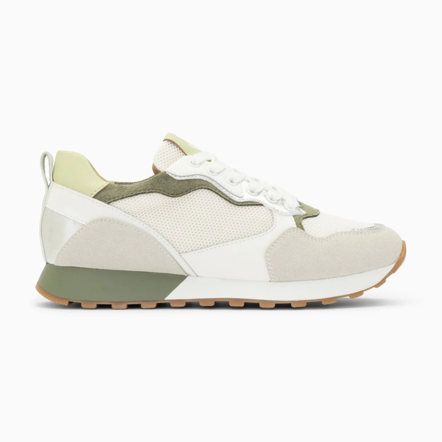 Baskets Margaux Gris Et Vert A Semelle Running