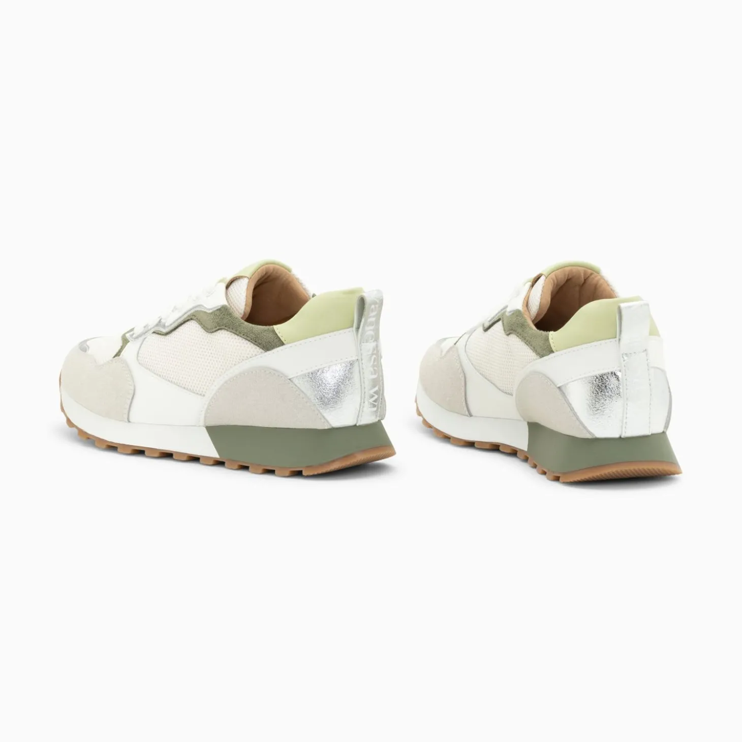 Baskets Margaux Gris Et Vert A Semelle Running
