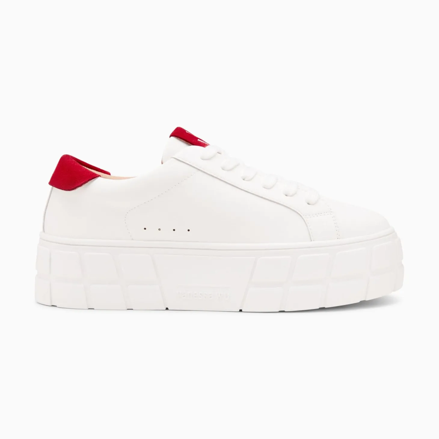 Baskets Meaghan Blanc Et Rouge A Plateforme