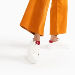Baskets Meaghan Blanc Et Rouge A Plateforme