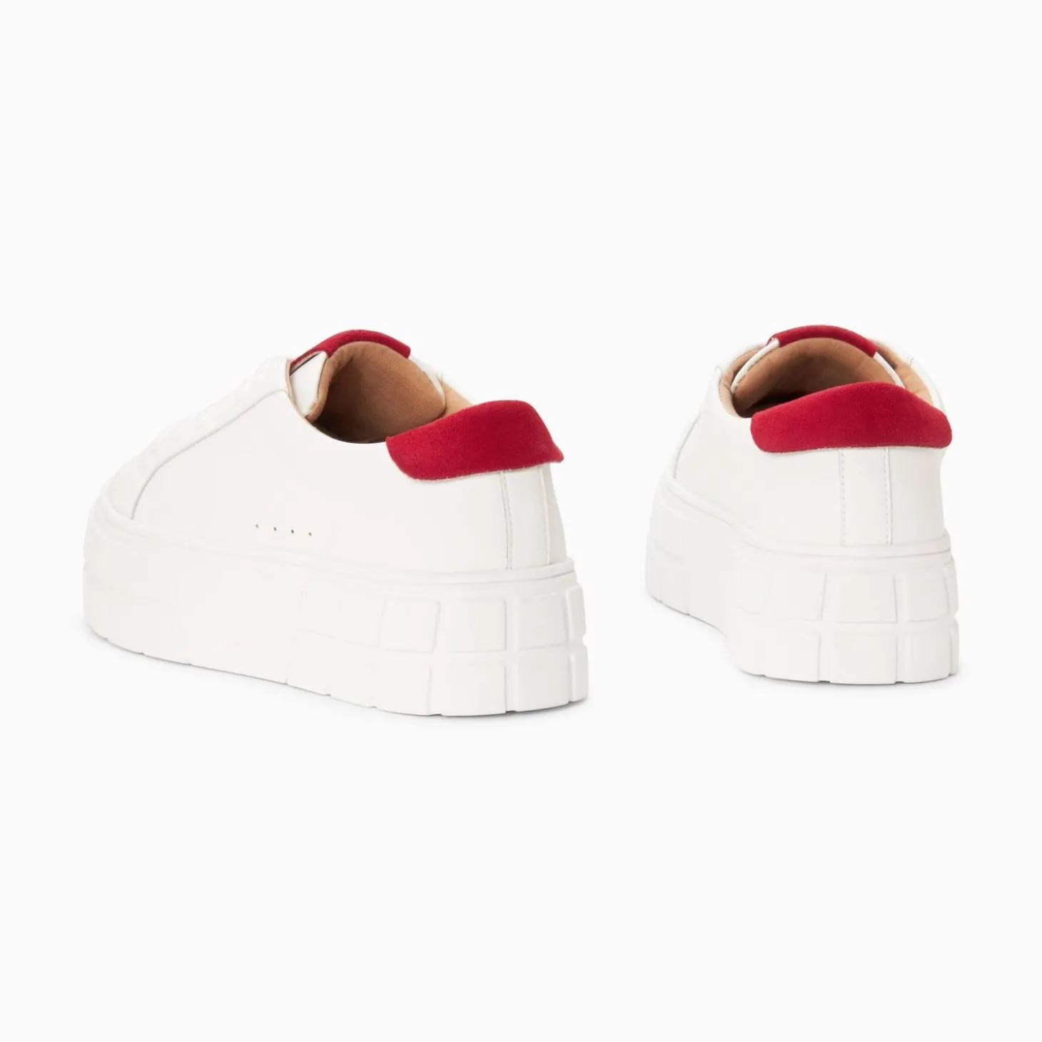 Baskets Meaghan Blanc Et Rouge A Plateforme