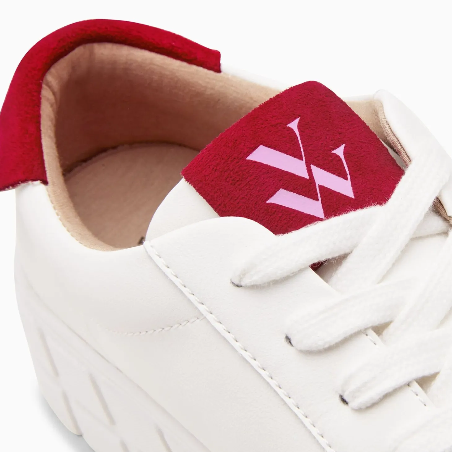 Baskets Meaghan Blanc Et Rouge A Plateforme