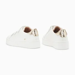Baskets Mini Eclair Solange Blanc Et Or A Scratchs