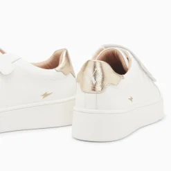 Baskets Mini Eclair Solange Blanc Et Or A Scratchs