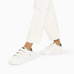 Baskets Mini Eclair Solange Blanc Et Vert A Scratchs