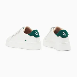 Baskets Mini Eclair Solange Blanc Et Vert A Scratchs