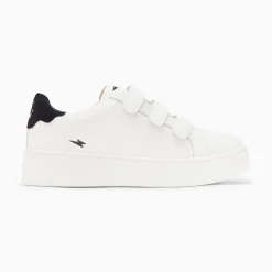 Baskets Mini Eclair Solange Blanc Et Noir A Scratchs