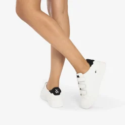 Baskets Mini Eclair Solange Blanc Et Noir A Scratchs