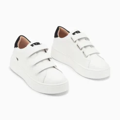 Baskets Mini Eclair Solange Blanc Et Noir A Scratchs