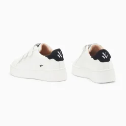 Baskets Mini Eclair Solange Blanc Et Noir A Scratchs