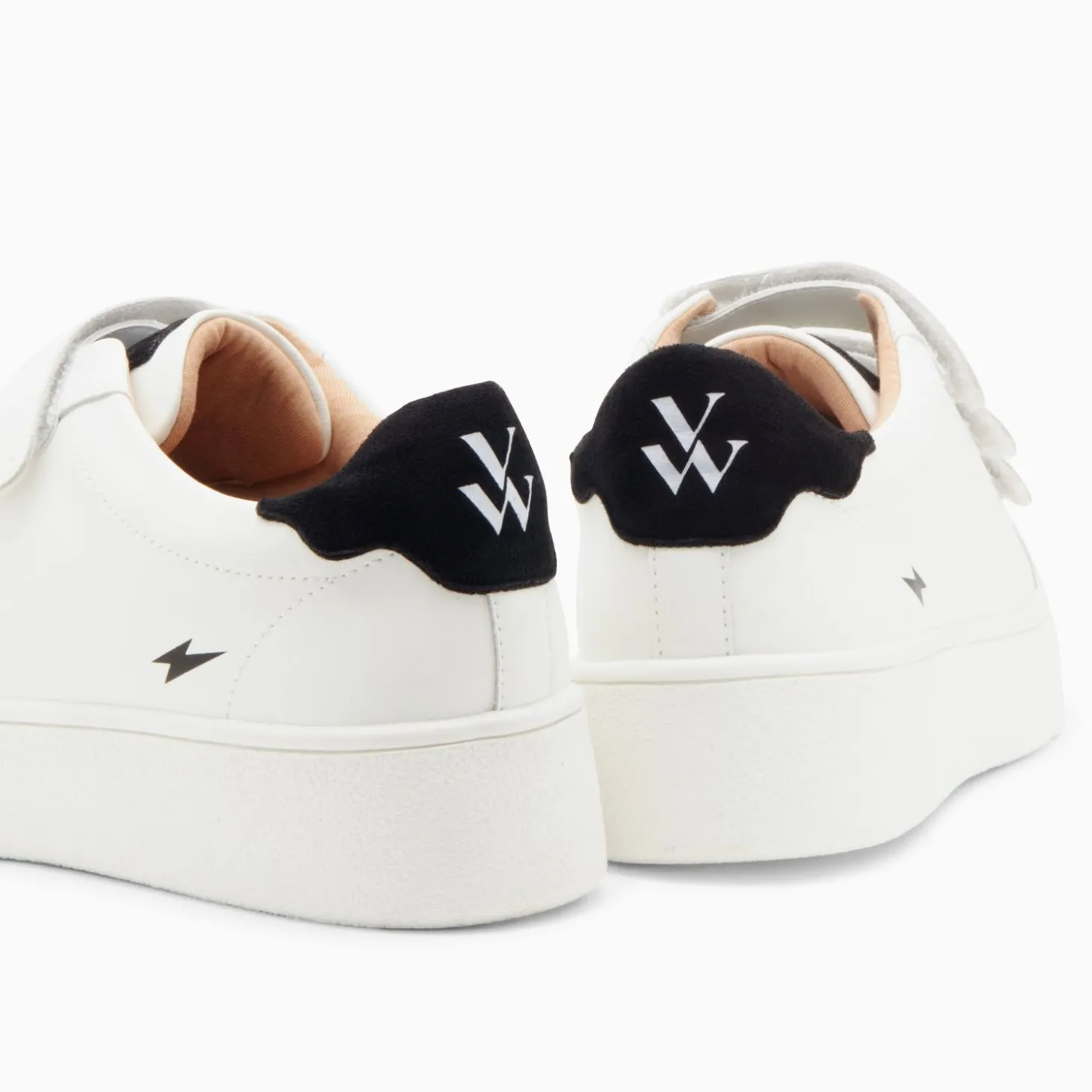 Baskets Mini Eclair Solange Blanc Et Noir A Scratchs