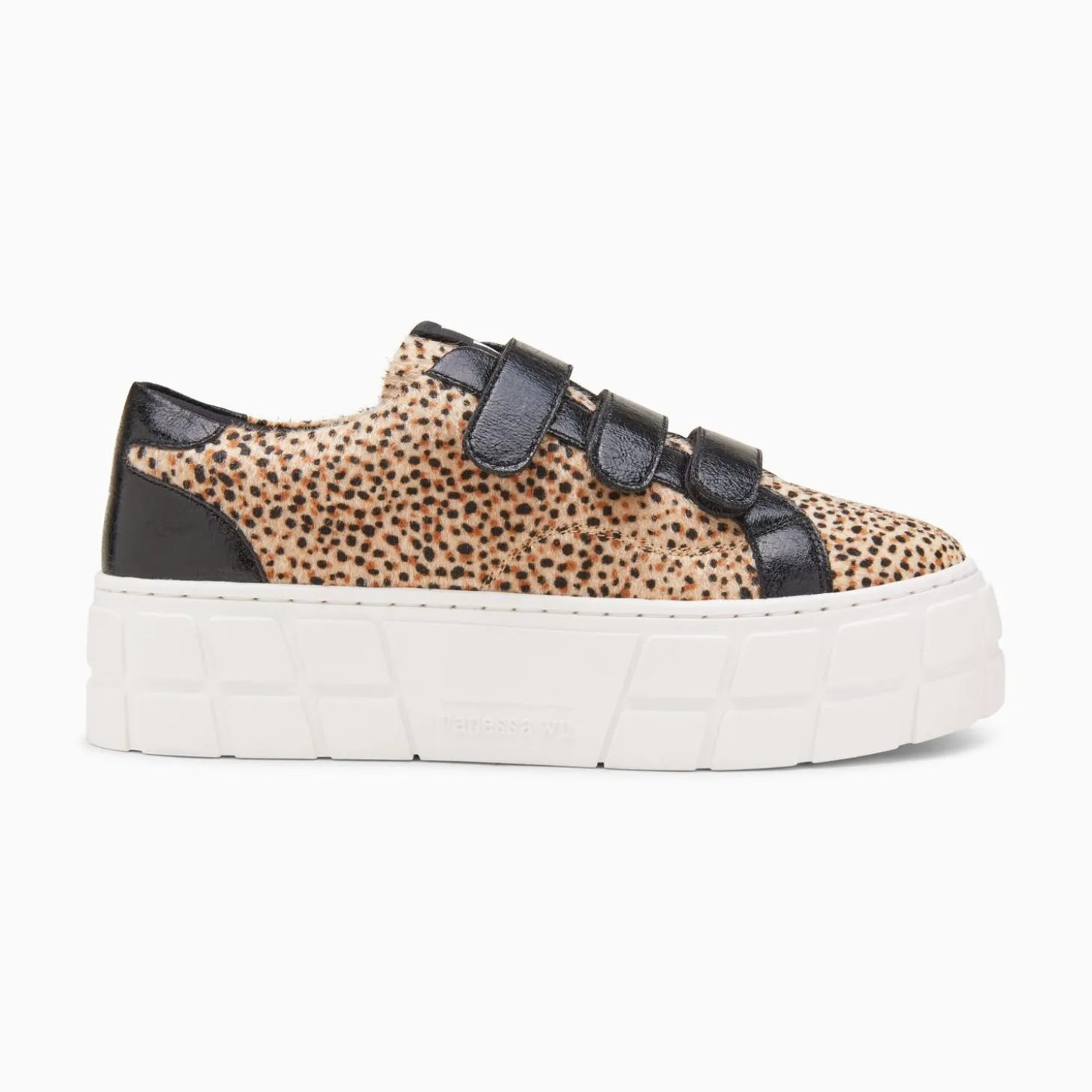 Baskets Monica Guepard A Scratchs Noirs Et Plateforme