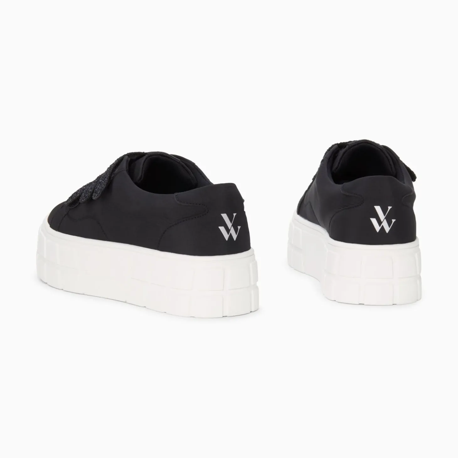 Baskets Monica Noires A Scratchs Glitter Et Plateforme