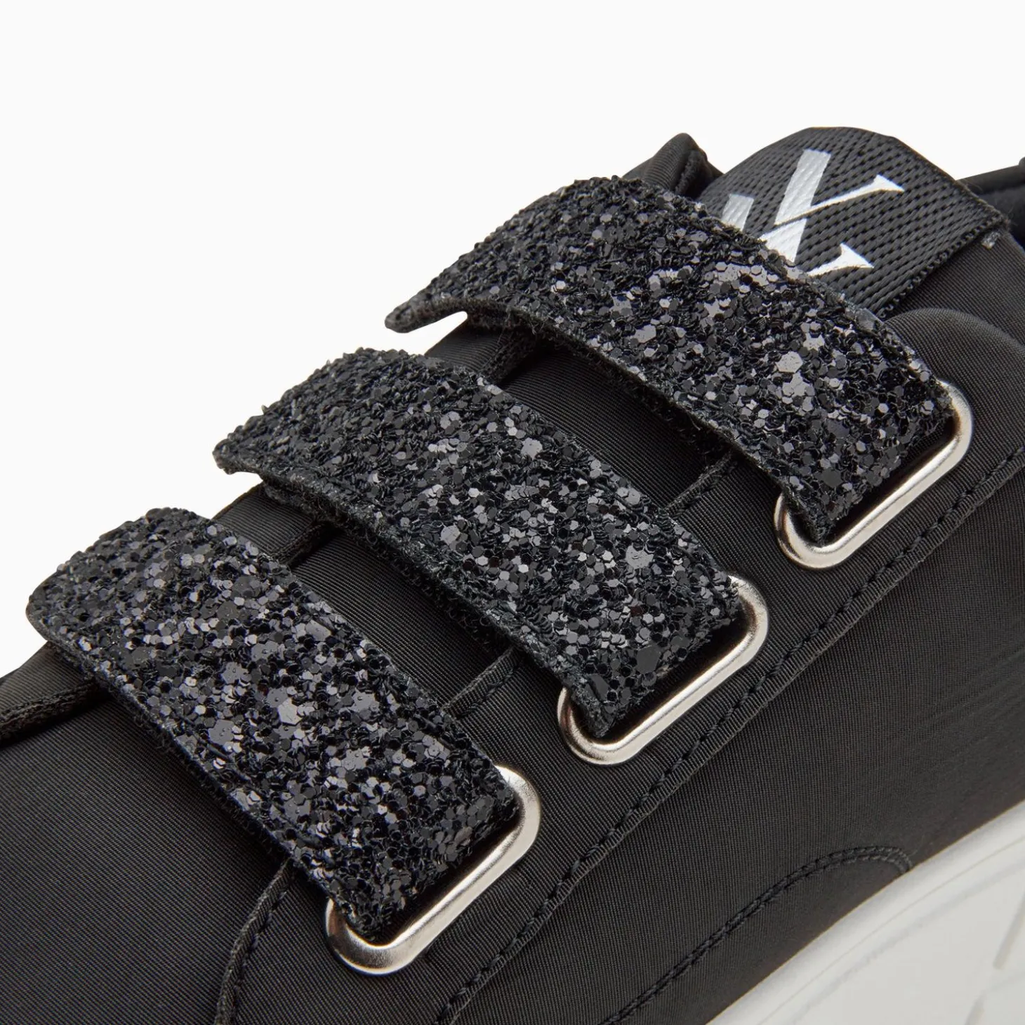 Baskets Monica Noires A Scratchs Glitter Et Plateforme