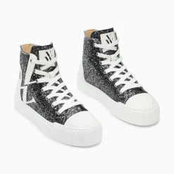 Baskets Monogramme Alix Montantes A Paillettes Noires