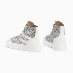 Baskets Monogramme Alix Montantes A Paillettes Argent