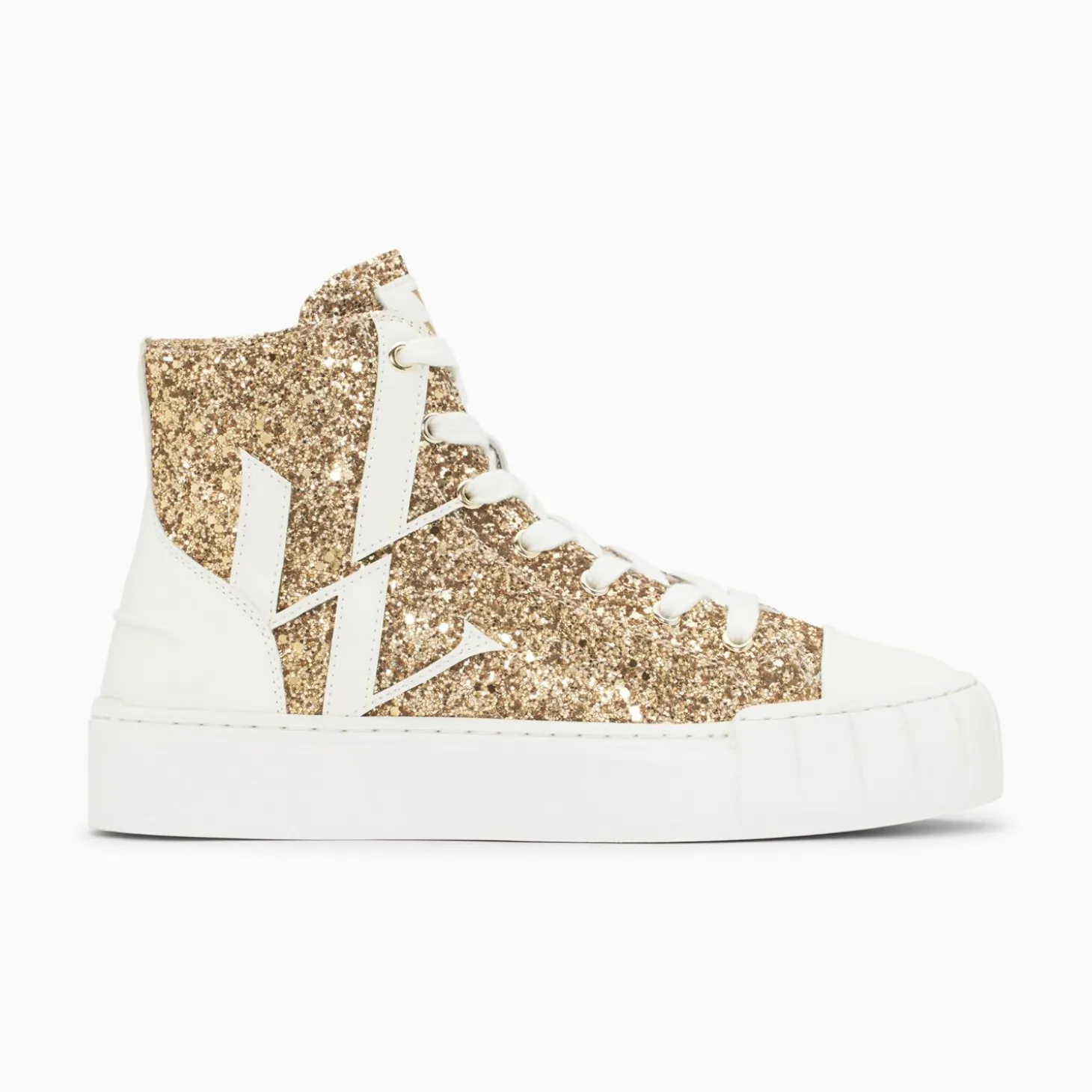 Baskets Monogramme Alix Montantes A Paillettes Or