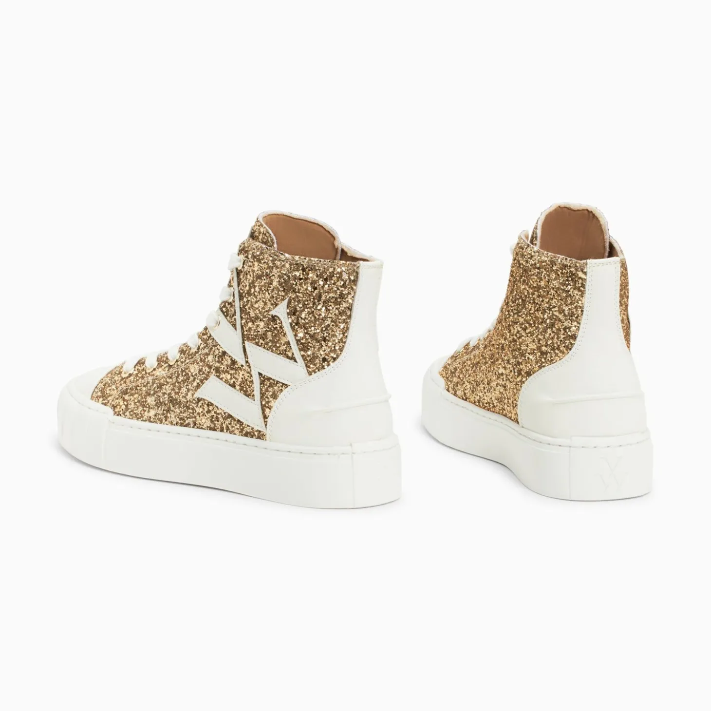 Baskets Monogramme Alix Montantes A Paillettes Or