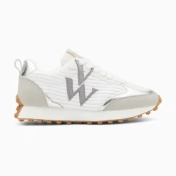 Baskets Monogramme Athenais Blanc Et Gris A Semelle Running