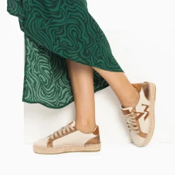 Baskets Monogramme Aurore Cafe Et Bronze A Semelle Espadrille