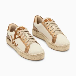 Baskets Monogramme Aurore Cafe Et Bronze A Semelle Espadrille