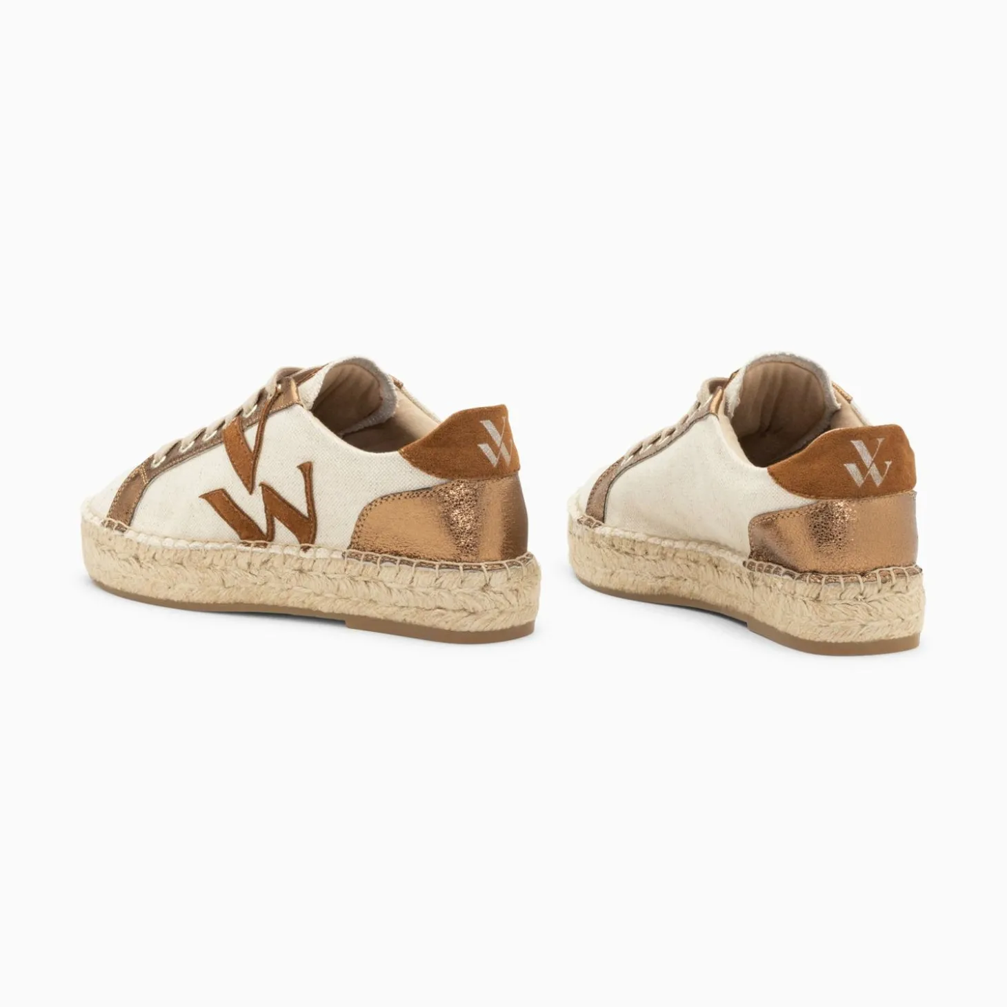 Baskets Monogramme Aurore Cafe Et Bronze A Semelle Espadrille