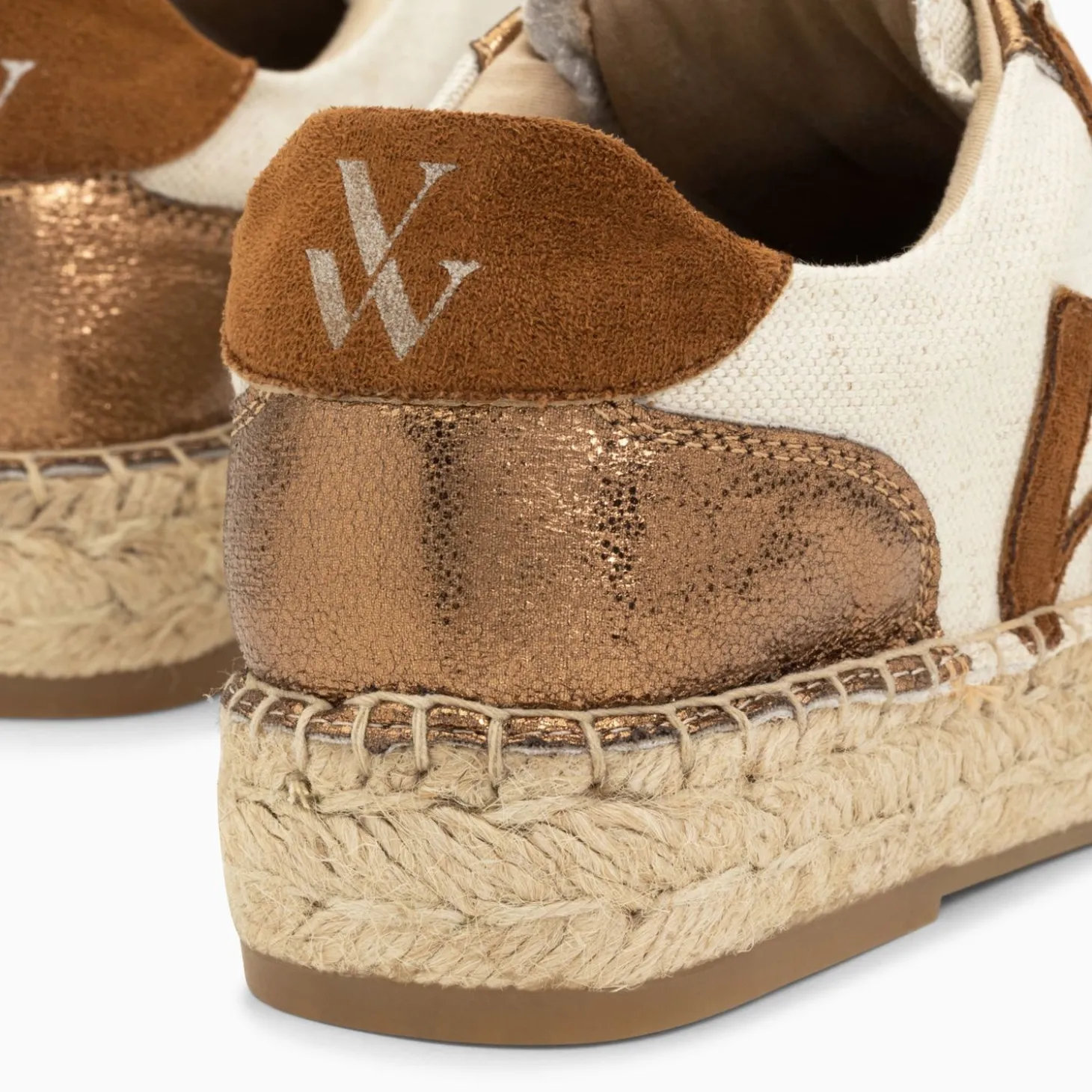 Baskets Monogramme Aurore Cafe Et Bronze A Semelle Espadrille