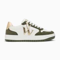 Baskets Monogramme Calie Blanc Et Kaki
