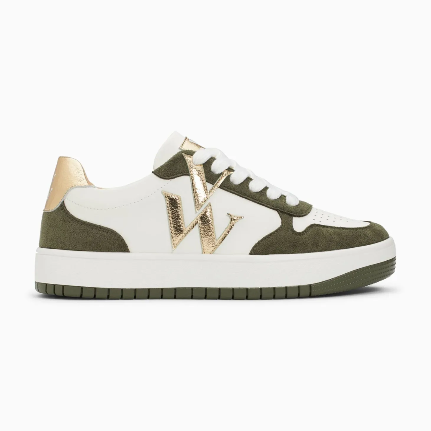 Baskets Monogramme Calie Blanc Et Kaki