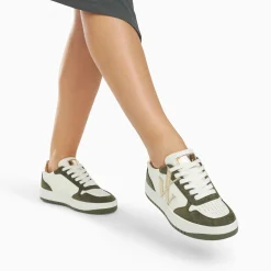Baskets Monogramme Calie Blanc Et Kaki
